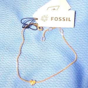 Fossil True Love 14k Rose Gold Plated Diamond Station Bracelet